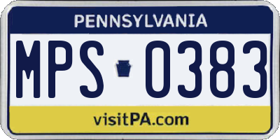 PA license plate MPS0383