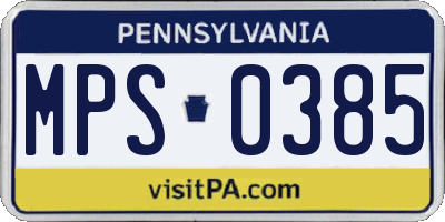 PA license plate MPS0385