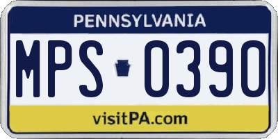 PA license plate MPS0390