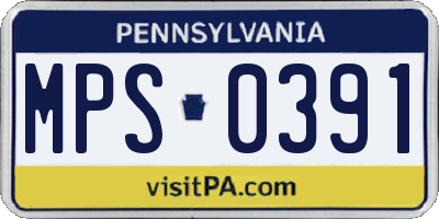 PA license plate MPS0391