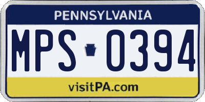 PA license plate MPS0394