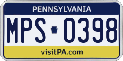 PA license plate MPS0398