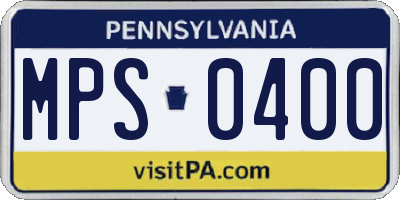 PA license plate MPS0400