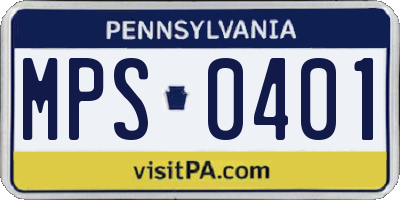 PA license plate MPS0401