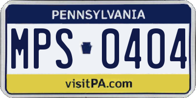 PA license plate MPS0404