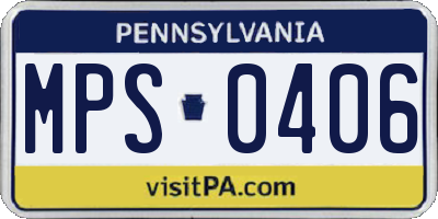 PA license plate MPS0406