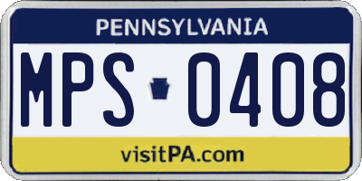 PA license plate MPS0408
