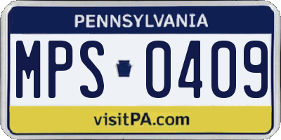 PA license plate MPS0409