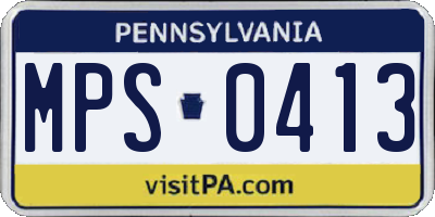 PA license plate MPS0413