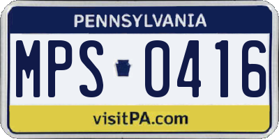 PA license plate MPS0416