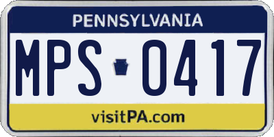 PA license plate MPS0417