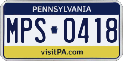 PA license plate MPS0418