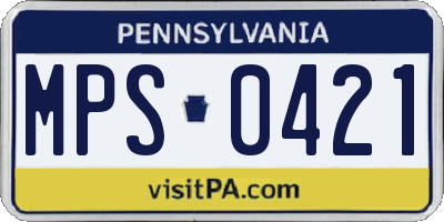 PA license plate MPS0421