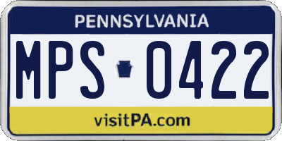 PA license plate MPS0422