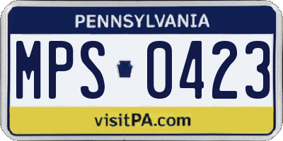 PA license plate MPS0423