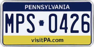 PA license plate MPS0426
