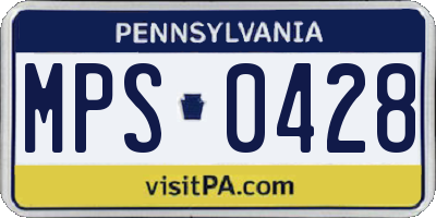 PA license plate MPS0428