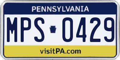 PA license plate MPS0429