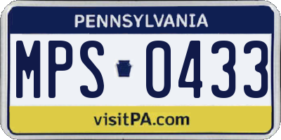 PA license plate MPS0433