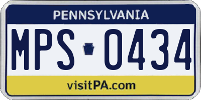 PA license plate MPS0434