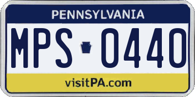 PA license plate MPS0440