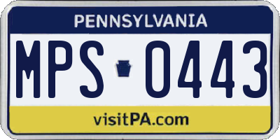 PA license plate MPS0443