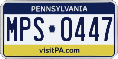PA license plate MPS0447