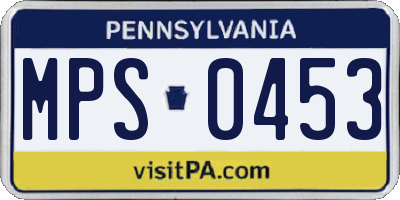 PA license plate MPS0453