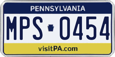 PA license plate MPS0454