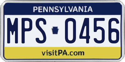 PA license plate MPS0456
