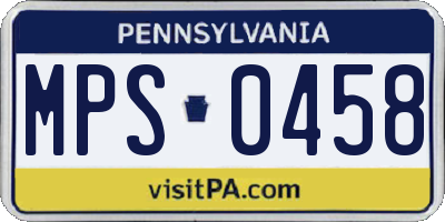 PA license plate MPS0458