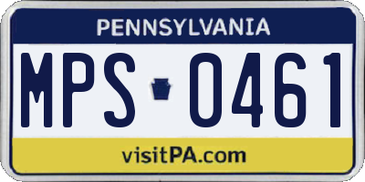 PA license plate MPS0461