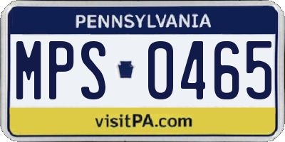 PA license plate MPS0465