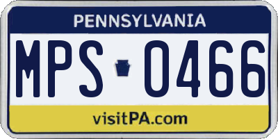 PA license plate MPS0466