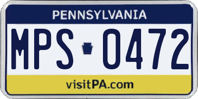 PA license plate MPS0472