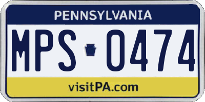 PA license plate MPS0474
