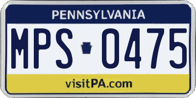 PA license plate MPS0475