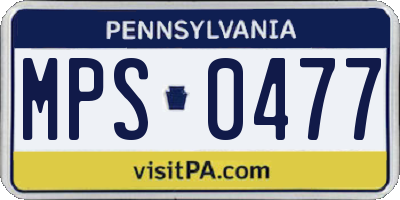 PA license plate MPS0477