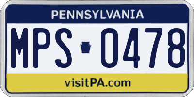 PA license plate MPS0478