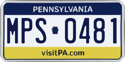 PA license plate MPS0481