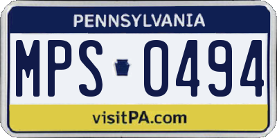 PA license plate MPS0494