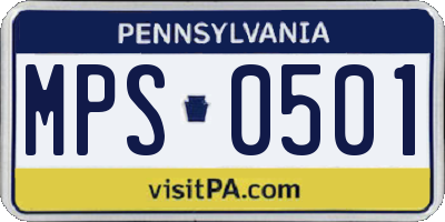 PA license plate MPS0501