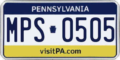PA license plate MPS0505