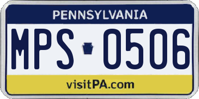 PA license plate MPS0506