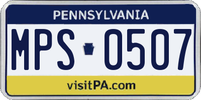 PA license plate MPS0507