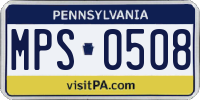 PA license plate MPS0508