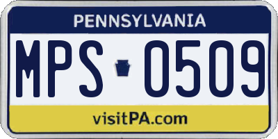 PA license plate MPS0509