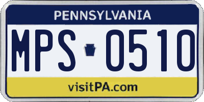 PA license plate MPS0510
