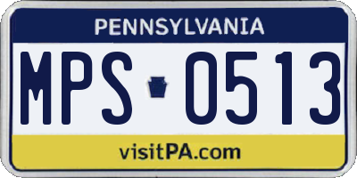 PA license plate MPS0513