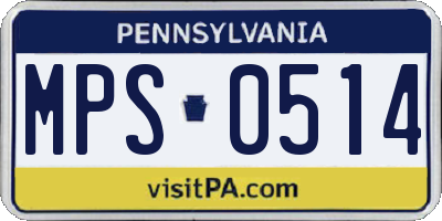 PA license plate MPS0514